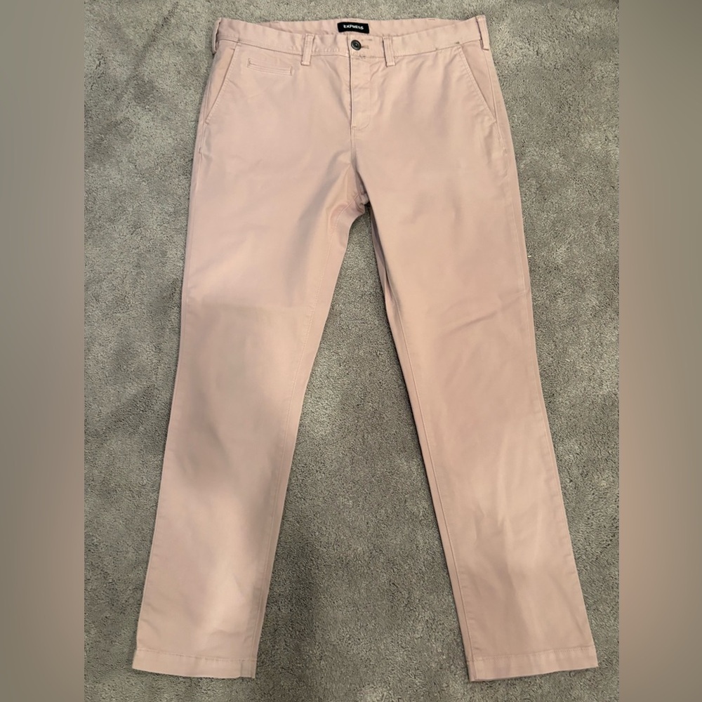 Men’s Express Pink Skinny Stretch Chinos
